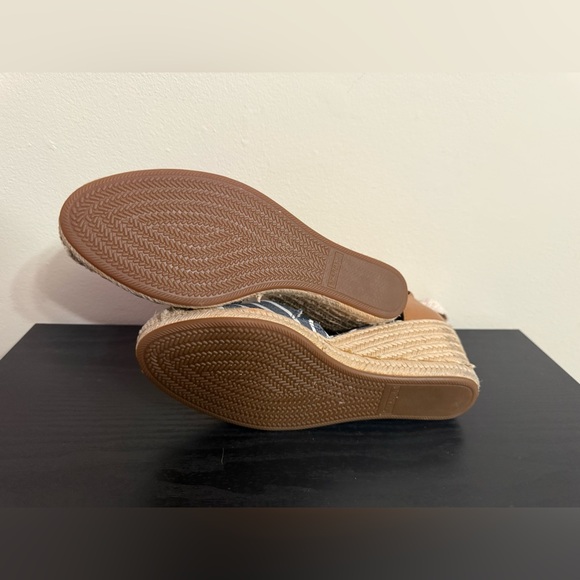 Sperry Top-Sider Espadrille Valencia Wedge Canvas Blue Stripe Womens 8.5M - Picture 7 of 7